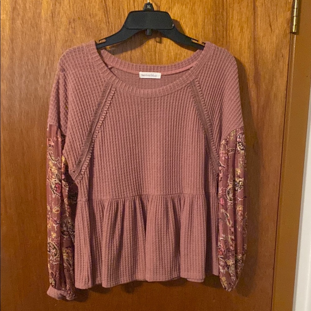 Women's Pink Peplum Top